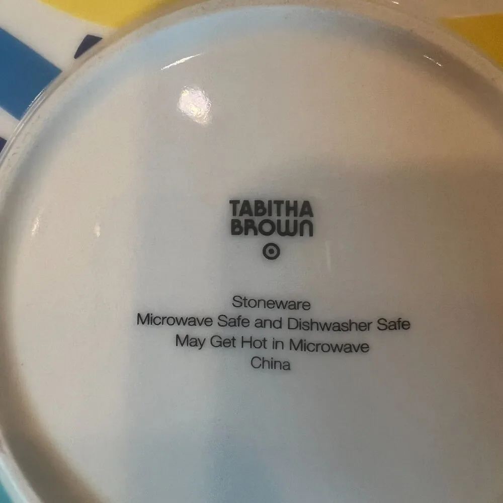 Tabitha Brown Target Stoneware Ceramic Wave Divided Serve Plate Platter table